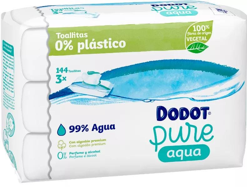 Dodot Toallitas Aqua Plastic Free 3x48 uds, Atida