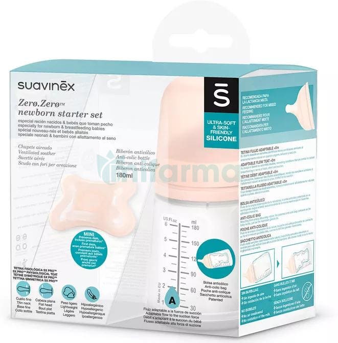 Suavinex zero zero biberón flujo adaptable 180 ml - Salunatur