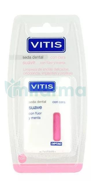 VITIS Seda dental con cera suave con fluor y menta 50m5m