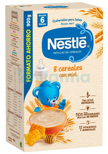 Papilla Nestle 8 Cereales con Miel Etapa 2 900 gr 6m