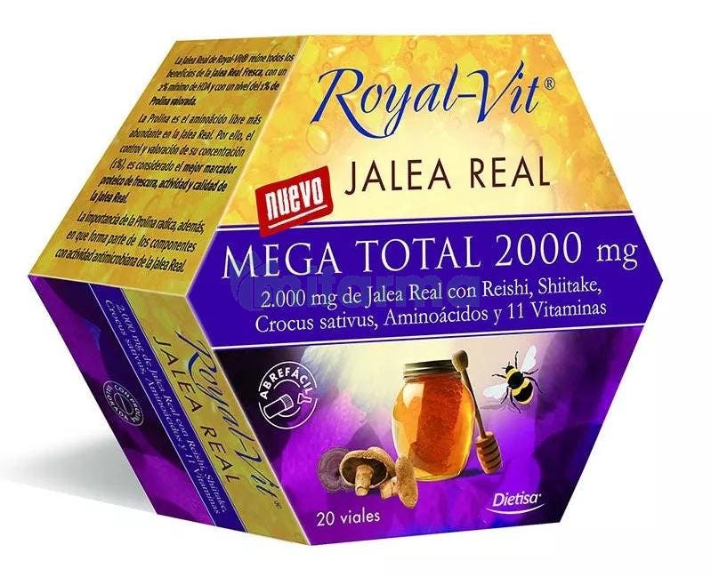 Ampollas Jalea Real Mega Total 2000mg Royal Vit Dietisa 200ml