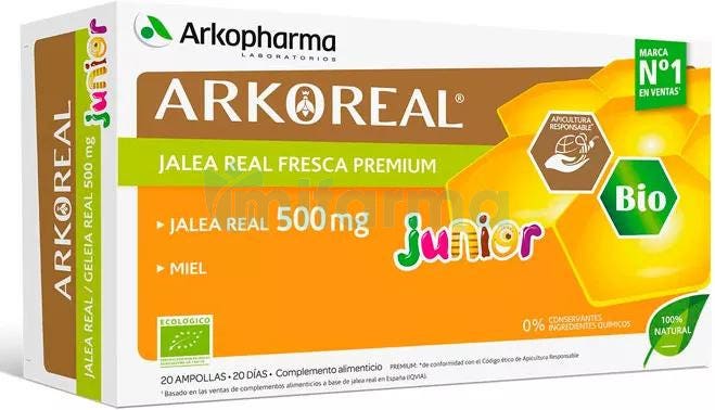 Arkopharma ArkoReal Jalea Real Junior BIO 20 Ampollas 500 mg