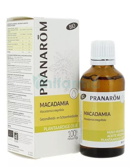 Aceite Vegetal Macadamia BIO Pranarom 50 ml.