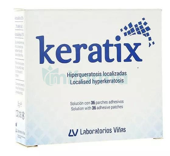 Keratix Hiperqueratosis Solucion y Parches Adhesivos 36 uds