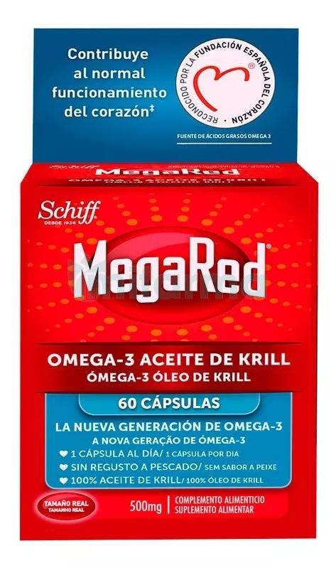 MegaRed Omega 3 Aceite de Krill 60 Capsulas 500 mg
