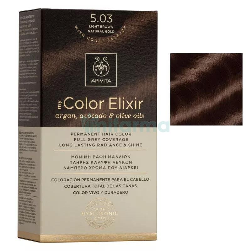Tinte My Color Elixir Apivita N5.03 Castano Claro Natural Dorado