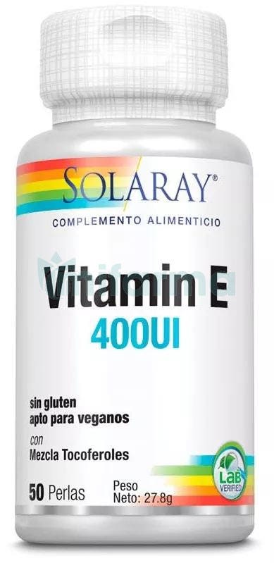 Vitamina E 400 IU Solaray 50 Perlas