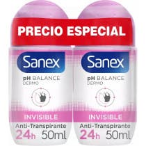 Sanex pH Balance Dermo Invisible Desodorante Roll-On 2x50 ml