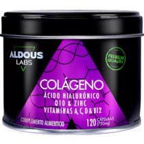 Aldous Labs Colageno Hidrolizado con Acido Hialuronico, Coenzima Q10, Zinc y Vitaminas 120 Capsulas