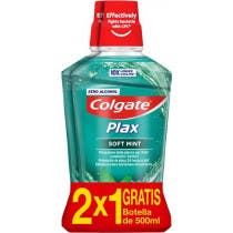 Colgate Plax Soft Mint Enjuague Bucal Antibacteriano 2x500 ml